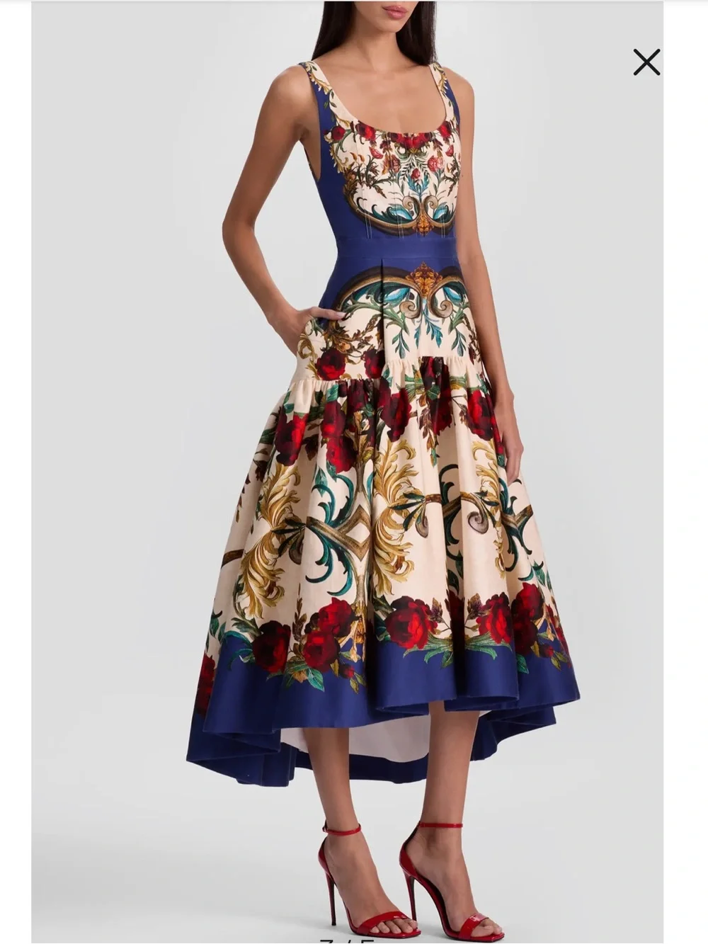 Alice + Olivia Gilded Rose Baroque High-Low Diana Dress 2 NEW $660 - Picture 2 of 9